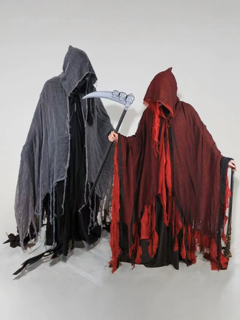 Capa de la muerte rojo disfraz de cosplay Halloween disfraz de Halloween fiesta de Halloween capa de armas de Halloween
