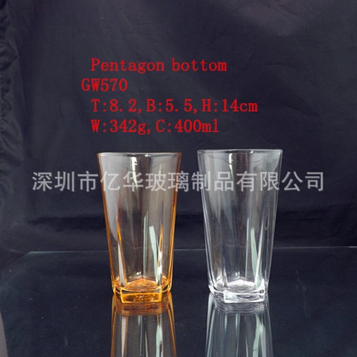 우리 공장 400ML 강화 유리 레스토랑 맥주 컵 ogo 광고 컵 투명 내열 컵 소독 식기 컵