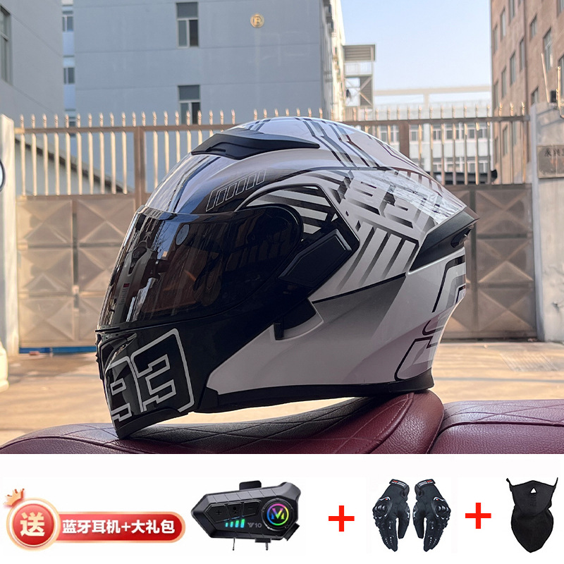 JIEKAI casco de motocicleta casco completo de motocicleta para hombres y mujeres Bluetooth casco de exposición casco de coche eléctrico 3C certificación