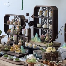 新中式甜品台展示架公司茶歇摆台寿宴宝宝宴婚礼开业古风展示架