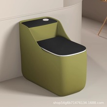 法式复古绿彩色陶瓷马桶家用大冲力普通脚踢冲水静音虹吸式坐便器