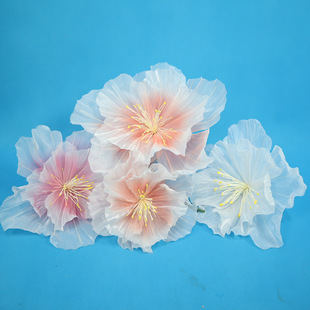 Large simulation peach blossom high quality gauze flower mall scenery decoration flowers wedding landscaping family garden fake flowers