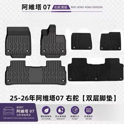 Environmentally Friendly Odorless Waterproof Trunk — Modelə uyğun ayaqaltı - 25-26-avita-07-right-hand-drive-double-layer-floor-mats