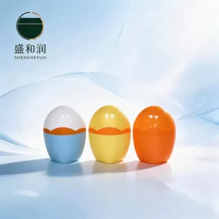 盛和润美妆日化包装HDPE破壳蛋形防晒隔离霜瓶50ml护手霜粉底液瓶