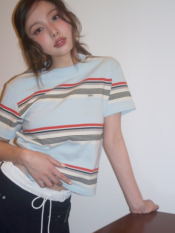 正規品 GROVE 韓国 東大門 メンズ レディース カップル ストライプ 半袖 Tシャツ カジュアル ファッション 万能 純綿|undefined