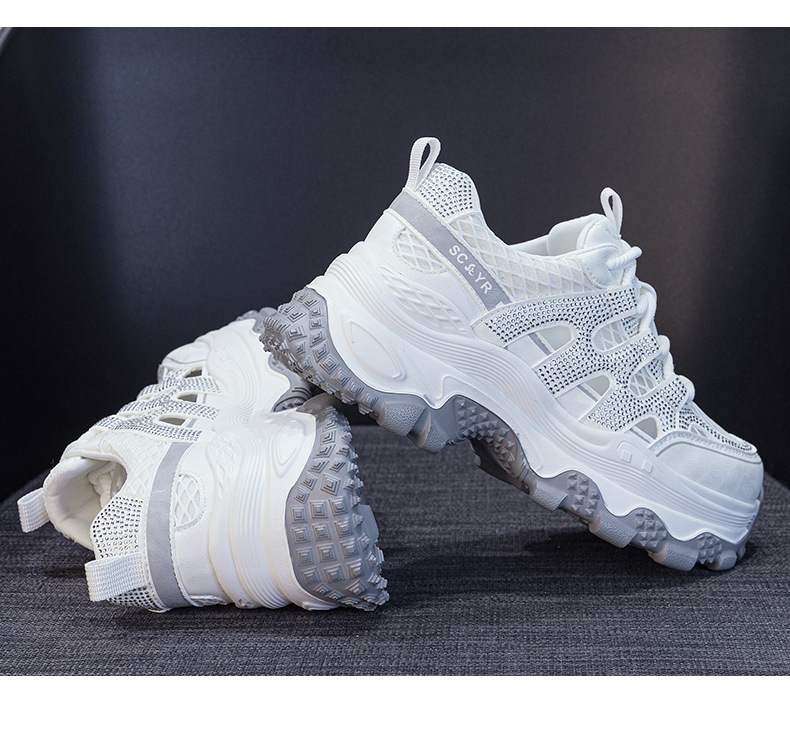 Giày sneaker nữ đế dày tăng chiều cao lưới thoáng khí mùa hè 2026 — Trắng 5075, Champagne 5075, Tím 5075 chi tiết 30