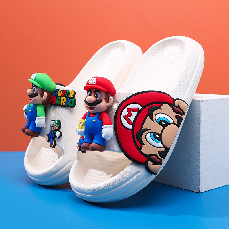 Mario Kidsren's Slippers Boys Summer New Girls Home Indoor Boys Non-Slip Baby Big Kidsren's Slippers
