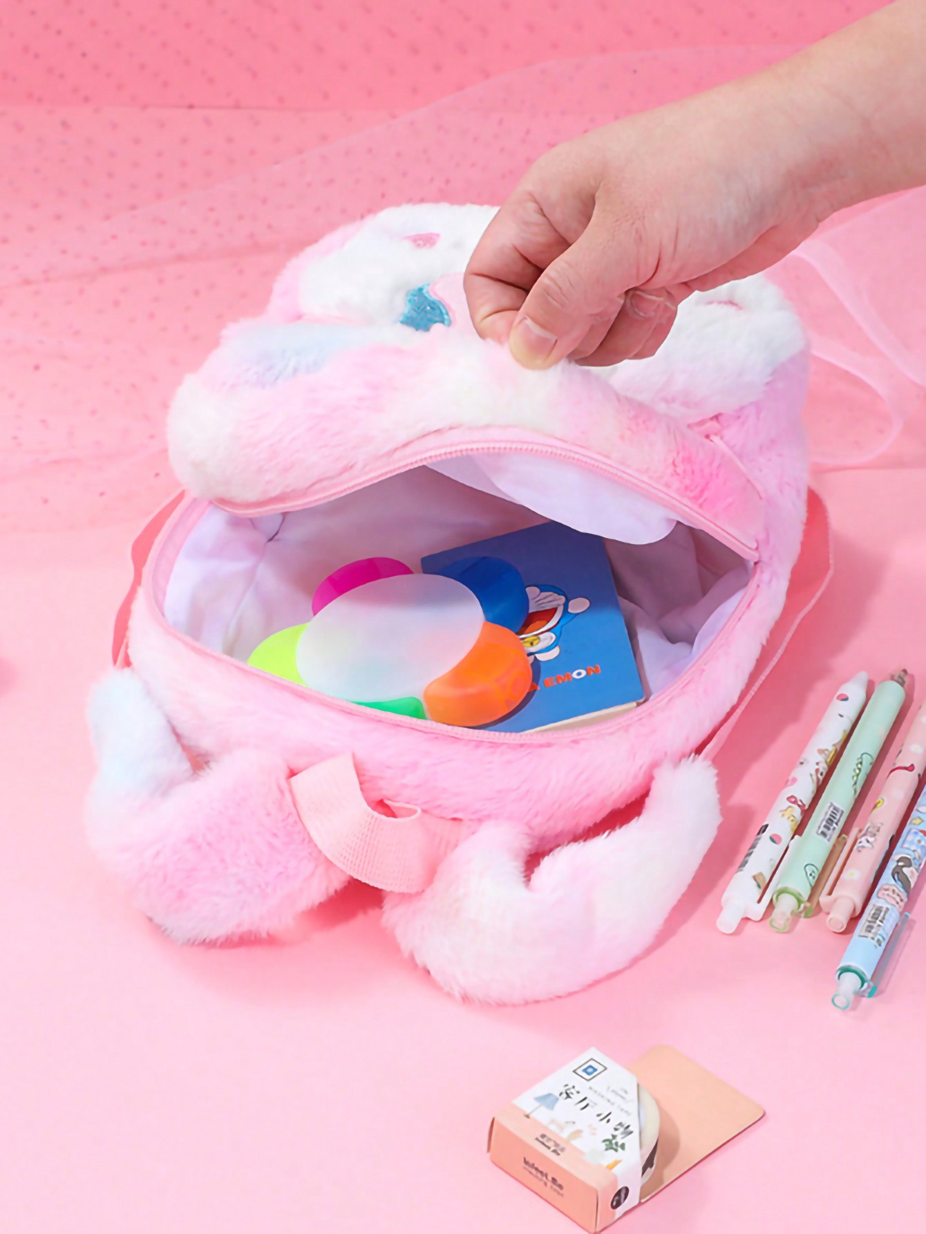 Transfronteriza nueva felpa unicornio de dibujos animados mochila de los niños mochila de la taleguilla de la muchacha Linda pequeña mochila