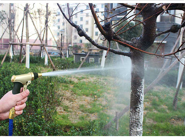 Household High-Pressure Car Wash Water Gun, Tap Water Watering Tool, Explosion-Proof, Frost-Resistant, Telescopic Hose, Soft Hose, Copper Set
