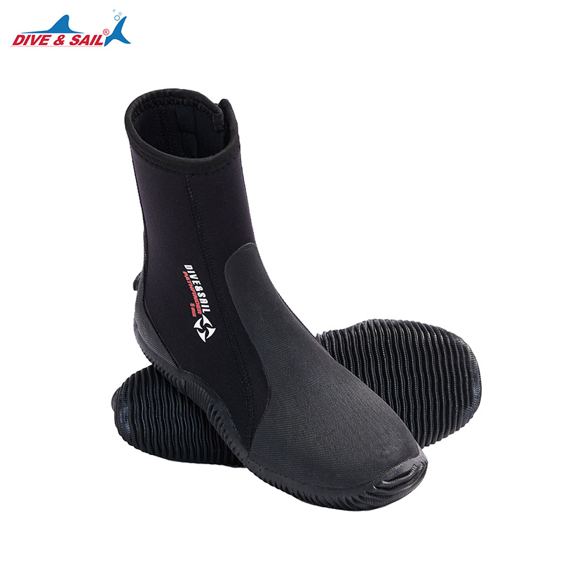 Dive&Sail Diving Shoes 5mm High-Top Outdoor Diving Boots Beach Surfing River Tracing Shoes Non-Slip Snorkeling Equipment