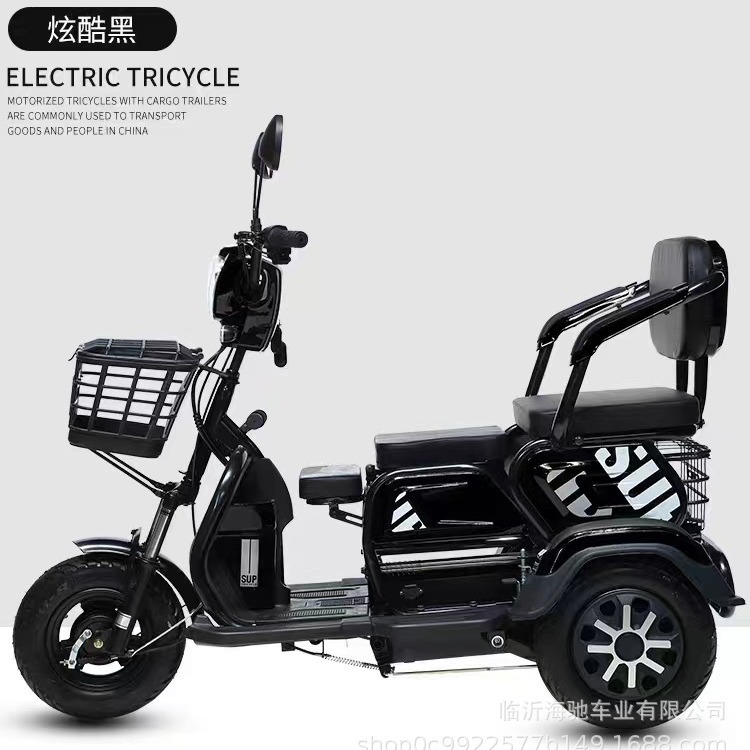 Fabricante de triciclos eléctricos de ocio, padres e hijos, ancianos, scooter de ayuda, hogar pequeño, batería de cobertizo, tres ruedas