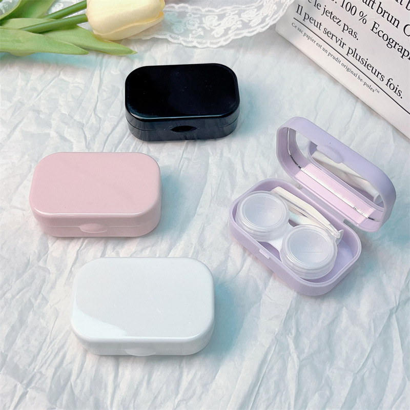 Simple contact lens box with mirror care box myopia contact lens double box couple Box storage box wholesale 6678