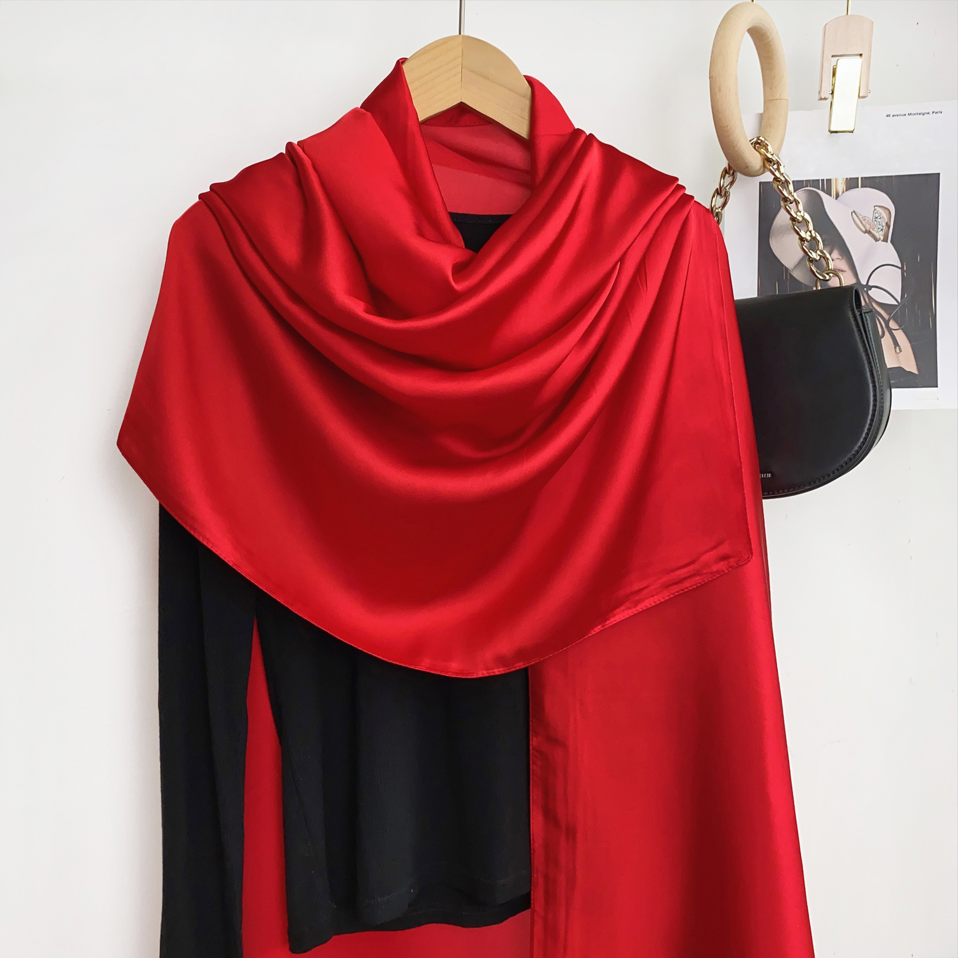 Verano delgada de gran tamaño bufanda desierto viajes protector solar chal estilo étnico bufanda seda artificial color sólido bufanda para las mujeres