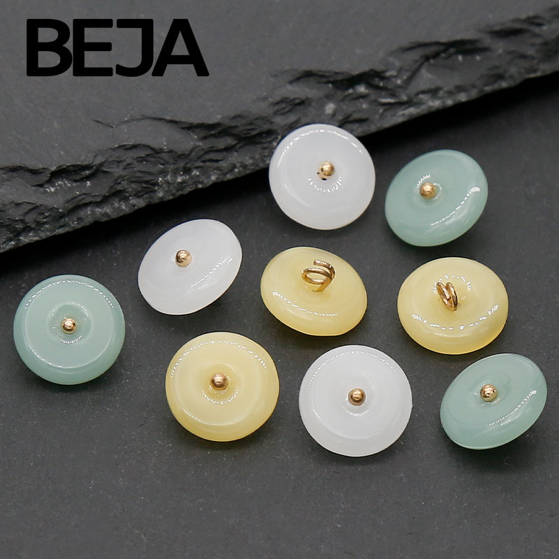 Cuentas de dinero vintage Tang traje hanfu cristal imitación Jade botón estilo antiguo cheongsam perla hebilla de color esmalte cuentas decorativas