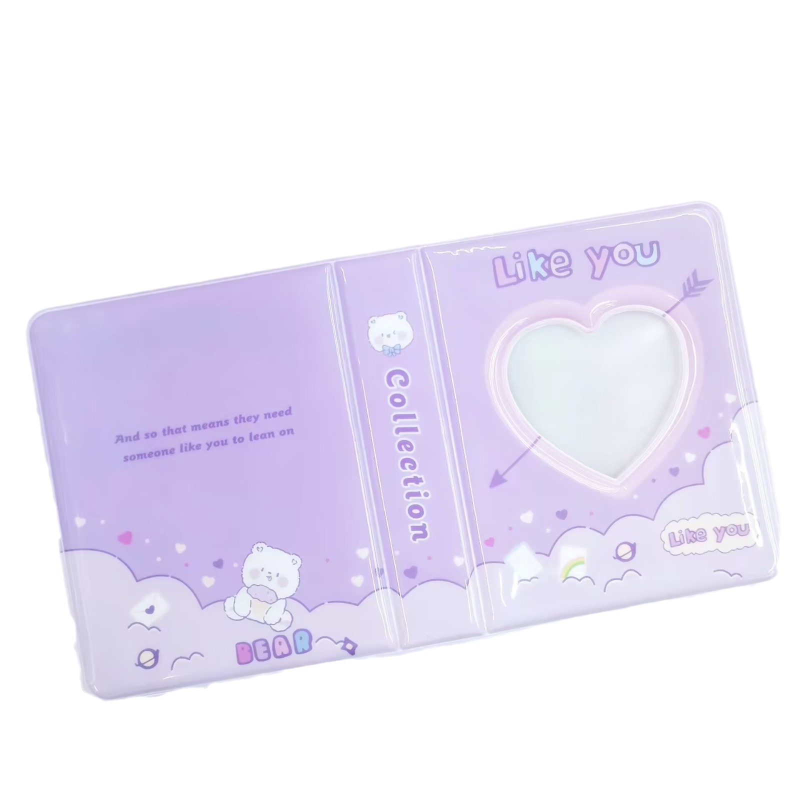 Álbum mini Polaroid de 3 pulgadas estilo Ins con letras y flechas – para coleccionar tarjetas de idols.