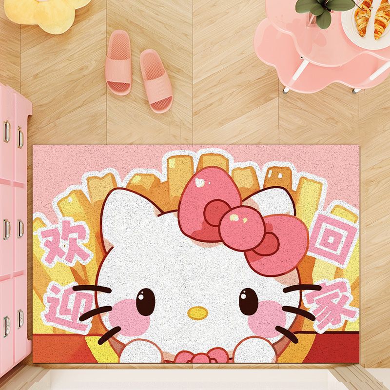 凯蒂猫玄关入户门垫卡通可爱进门蹭土脚垫丝圈可裁剪地毯地垫代发|undefined