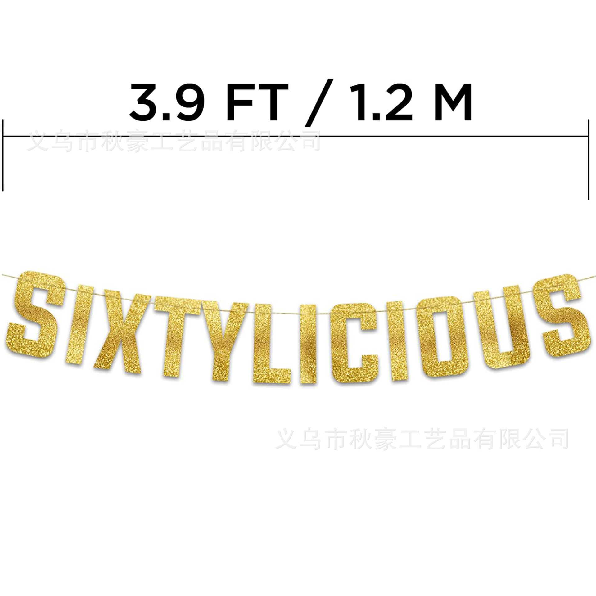 Sixtylicious oro flash banner 60 cumpleaños feliz fiesta banner decoración de aniversario de boda