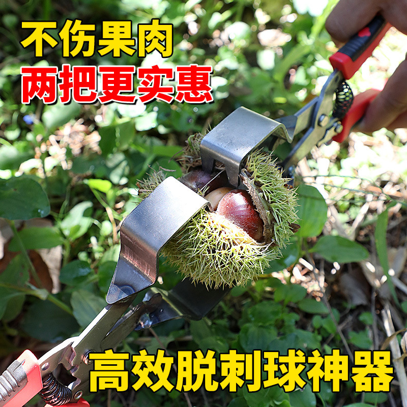 板栗剥壳器剥板栗刺球剥皮拨板栗刺球开壳去皮工具开板栗夹脱批发