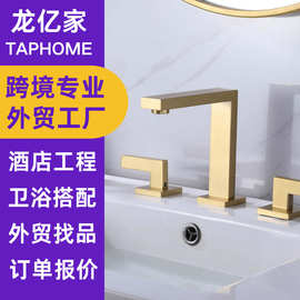 跨境电商全铜冷热分体洗漱盆洗脸池台上盆面盆家用酒店水龙头批发