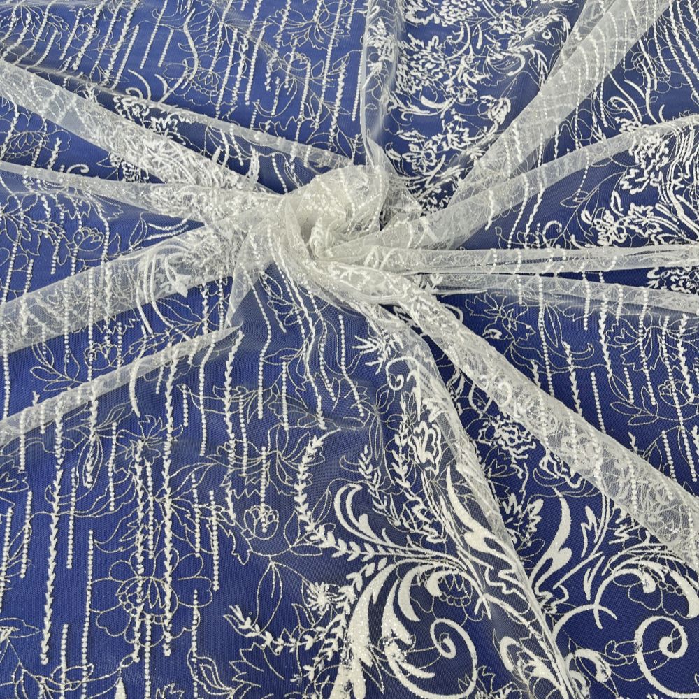 厂家直销现货洒金花型CY1452婚纱礼服童装面料喷金花型面料