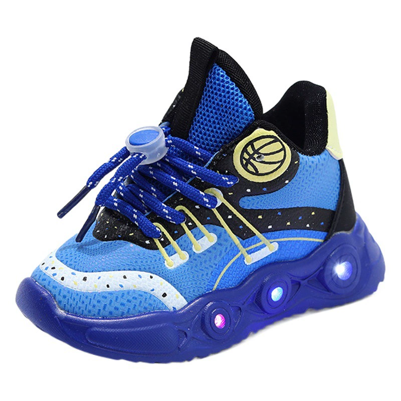 2024 с лампой весна и осень новые светодиодные световые туфли детские кроссовки баскетбольные кроссовки мужские кроссовки детская обувь фонарик