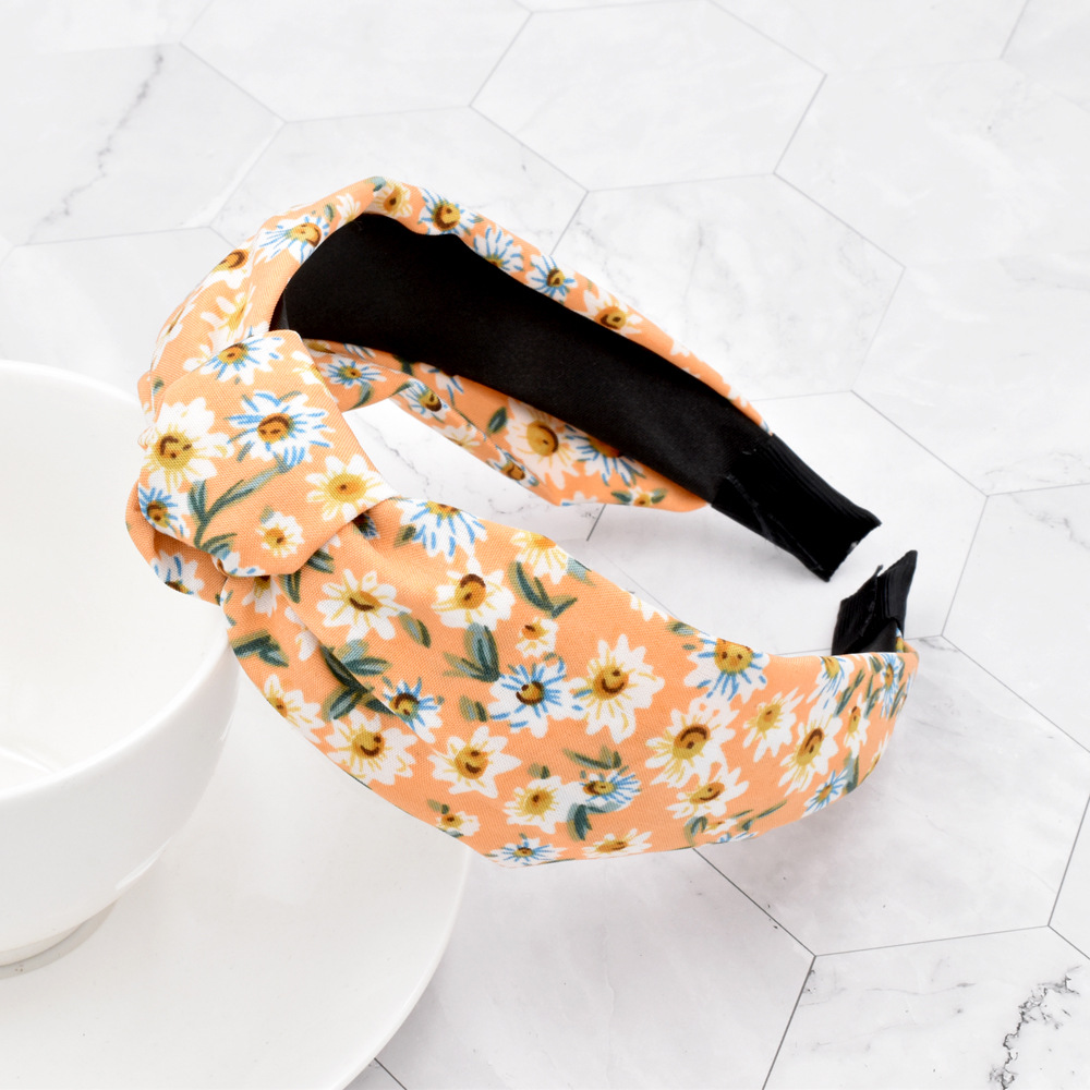 Fashion Wide Side Printing Knotted Headband display picture 2