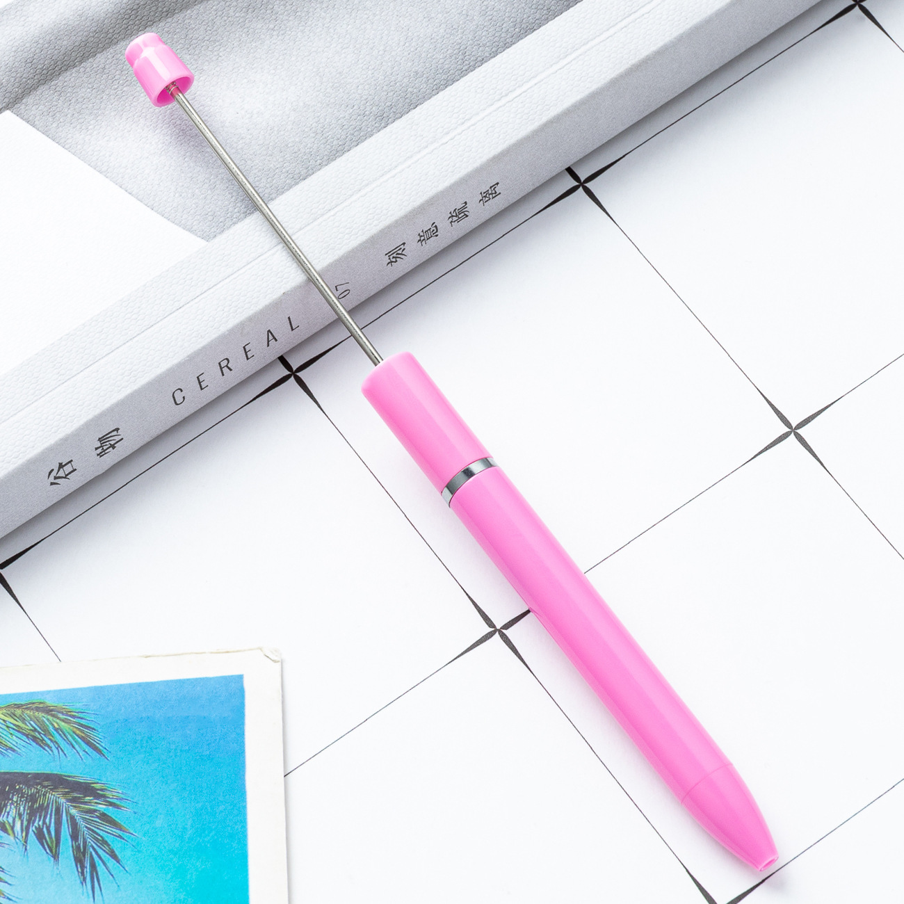 Inventario al por mayor bolígrafo de plástico largo diy bolígrafo de bolas hecha a mano se puede imprimir publicidad personalizada bolígrafo de regalo