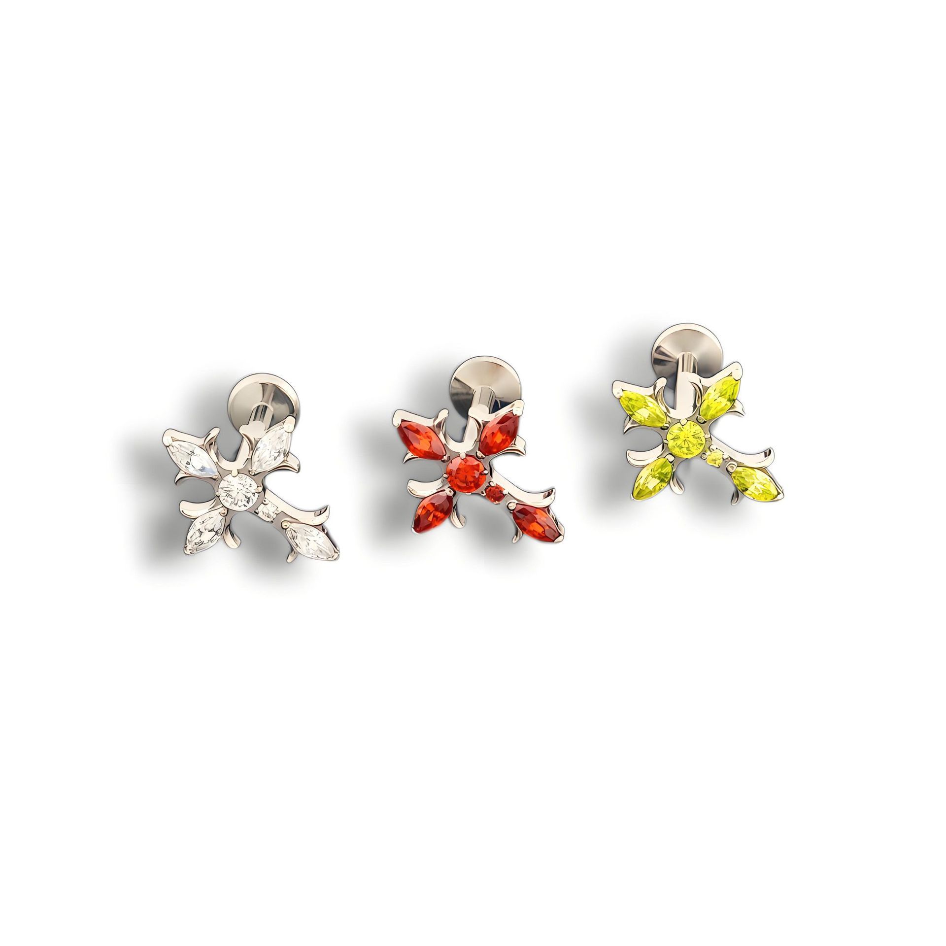 Labret stud lip piercing jewelry styling detail