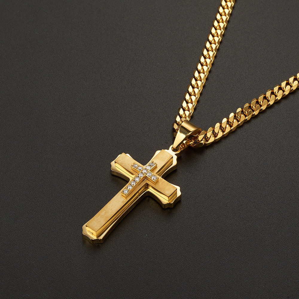 20g Weight 304 Stainless Steel Pendant Material Zircon Inlay Material Pendant Necklace Classification 304 Stainless Steel Chain Material 1 Piece Quantity Holiday, Daily Occasion 304 Stainless Steel Material Cross Pattern Unisex Gender Inlay Design Basic, Modern Style, Classic Style Style Basic Modern Style Classic Style Cross 304 Stainless Steel Inlay Zircon Unisex Pendant Necklace 12