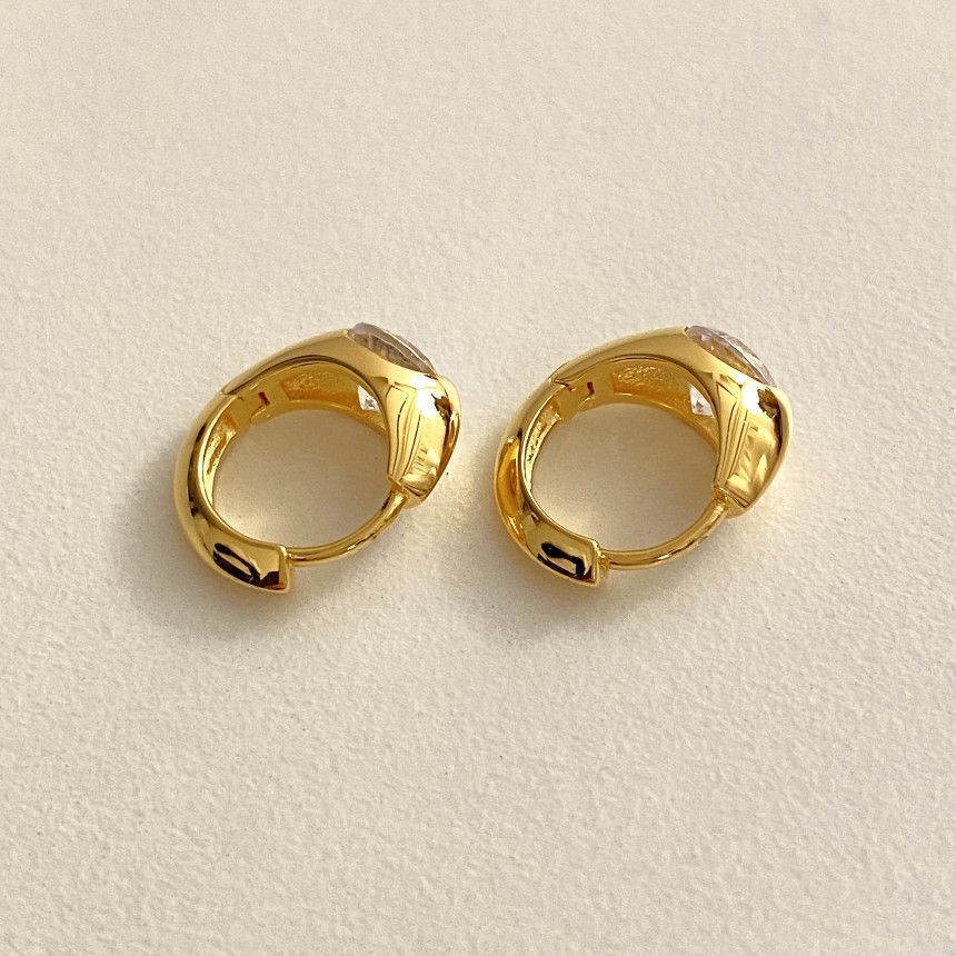 2g Weight 925 Sterling Silver Ear Needle Material 18K Gold Plated Plating Material Zircon Inlay Material Earrings Classification 1 Pair Quantity Daily Occasion 925 Sterling Silver Material Oval Pattern All Seasons Season Women's Gender Inlay Design Simple Style Style 1 Pair 18K Gold Plated 925 Sterling Silver Zircon 925 Sterling Silver Earrings Oval Earrings 15