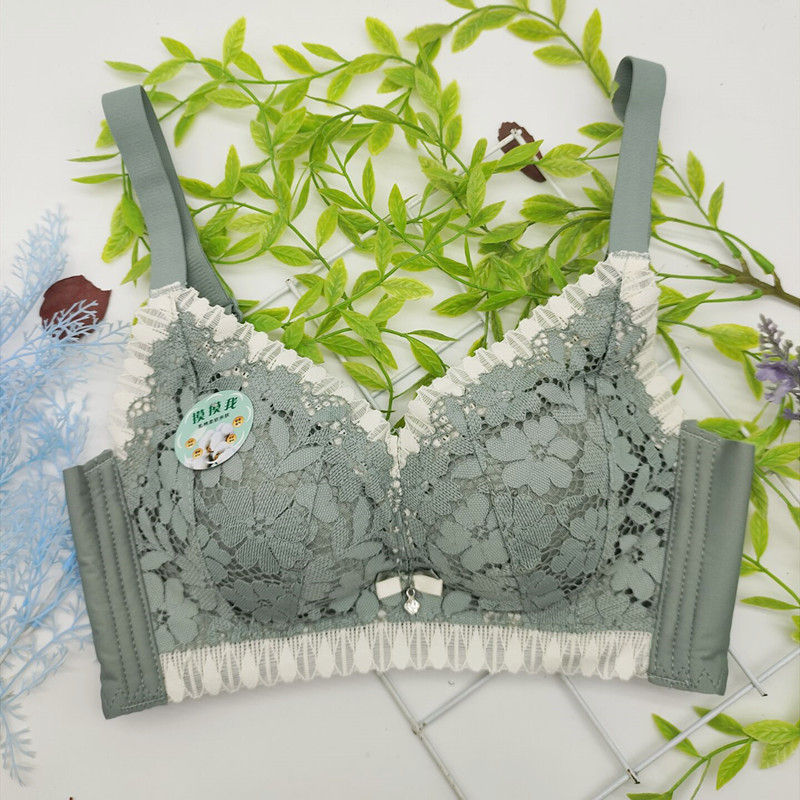 Lace Sexy Push-up Side-closing Medium-thick Bra Latex Cotton Breathable Adjustable Underwear Without Steel Ring Lace Sexy Push-up Side-closing Medium-thick Bra Latex Cotton Breathable Adjustable Underwear Without Steel Ring