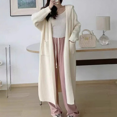 PH50903大爱美依缘2025秋季新款连帽宽松中长款慵懒风女开衫外套