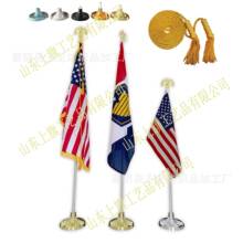 跨境亚马逊铝合金伸缩落地旗杆带底座坐配件老鹰尖枪头环室内外贸