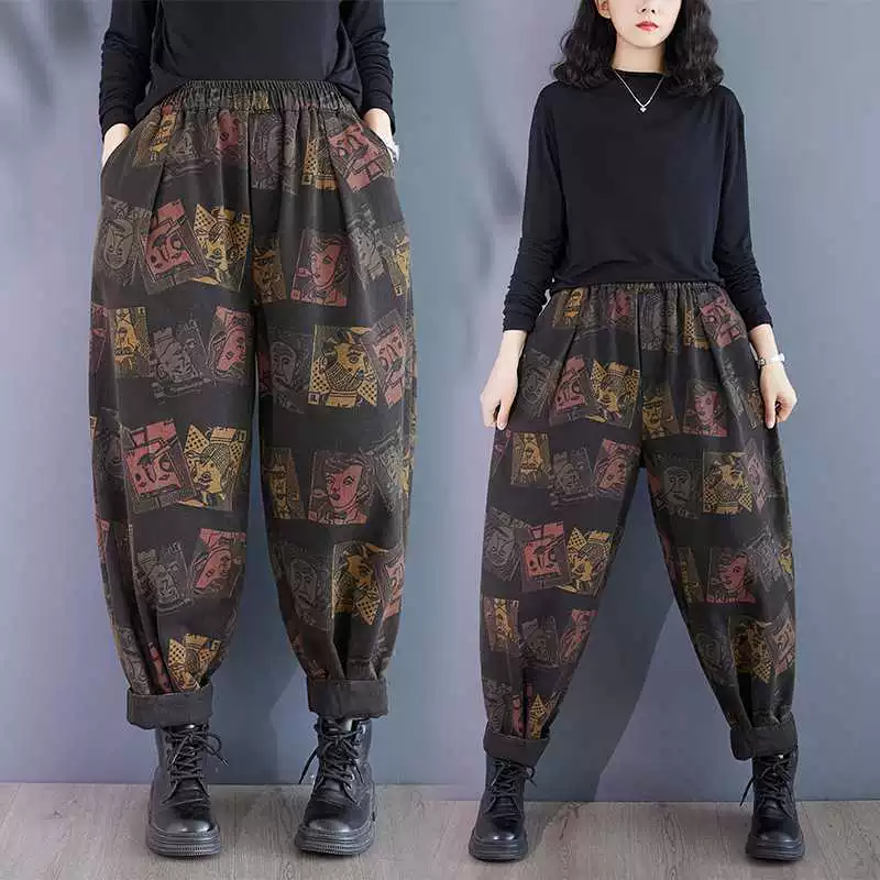 Autumn retro jeans, fitted trousers, flashlight, oversize