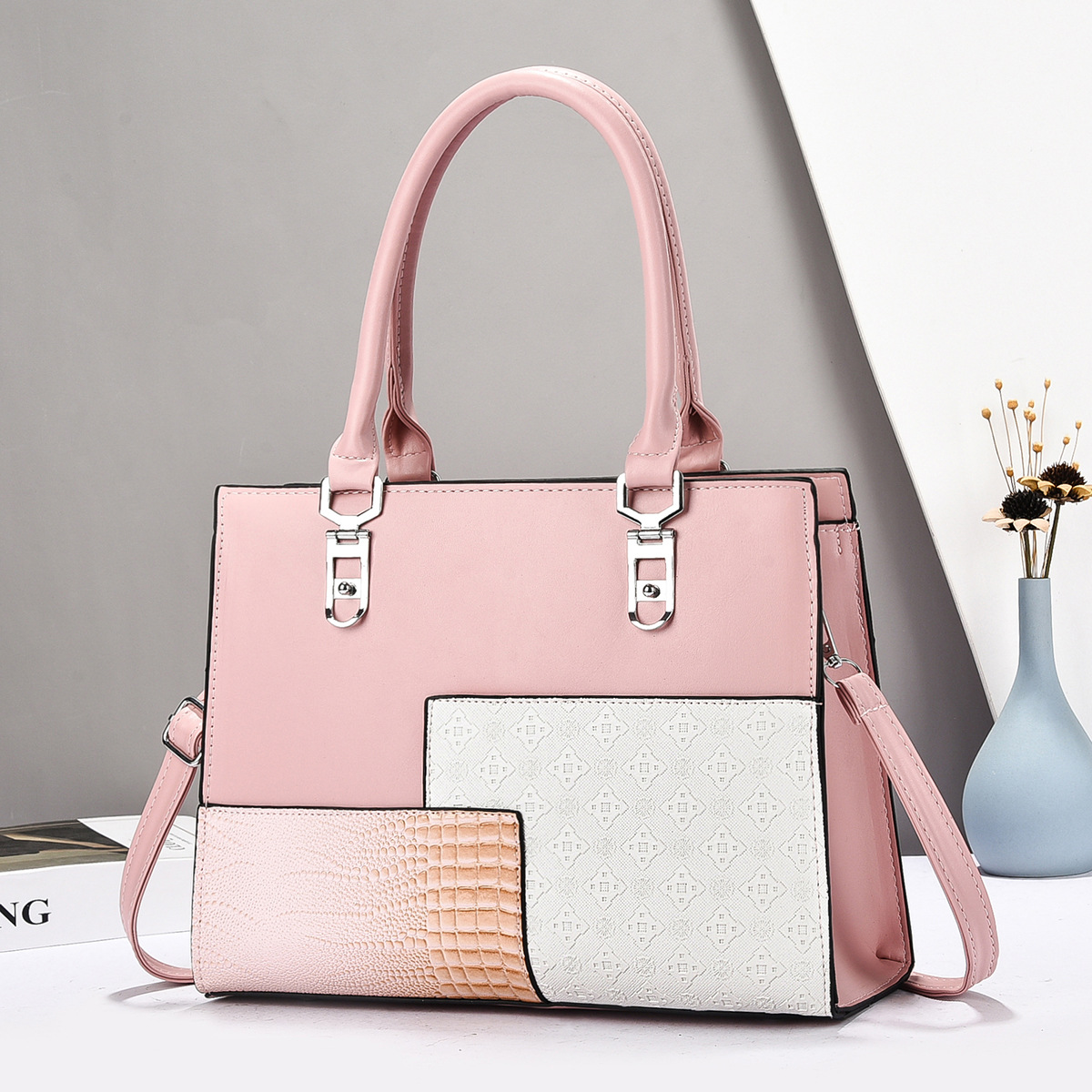 Bolsos de mujer, bolsos de moda de comercio exterior, bolsos de mensajero de estilo europeo y americano de gran capacidad, bolsos de hombro de textura de alta calidad