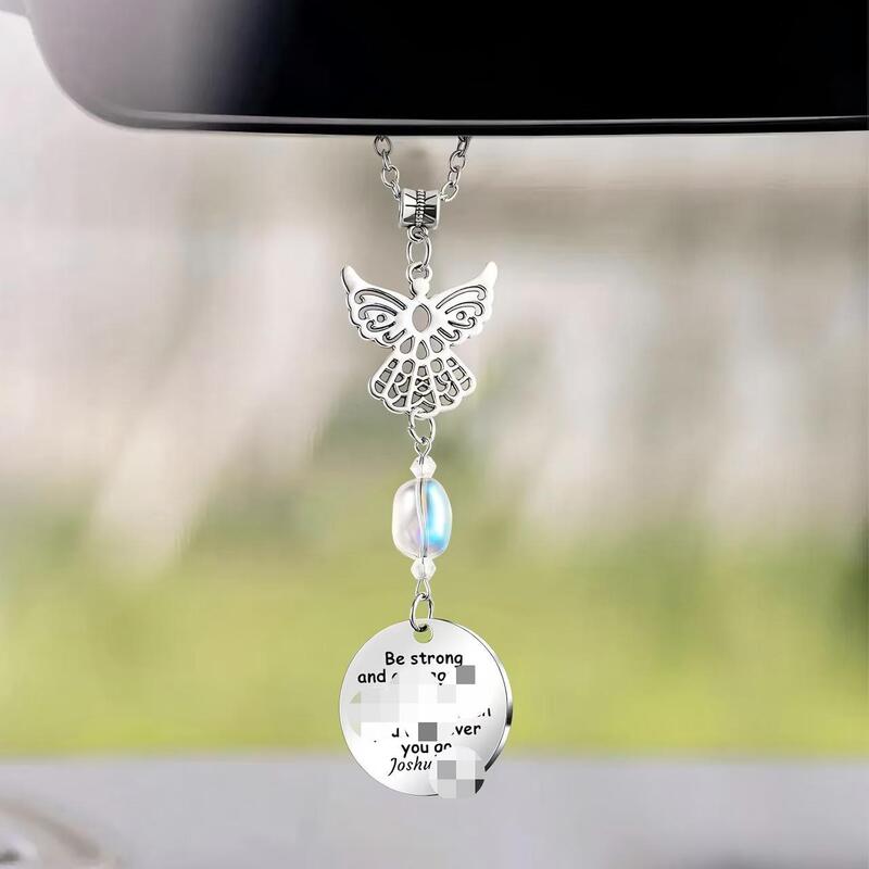 Cross-Border Angel Car Hanging Ornament Rearview Mirror Pendant Gift for New Drivers Blessing Guardian Angel Gift Accessory
