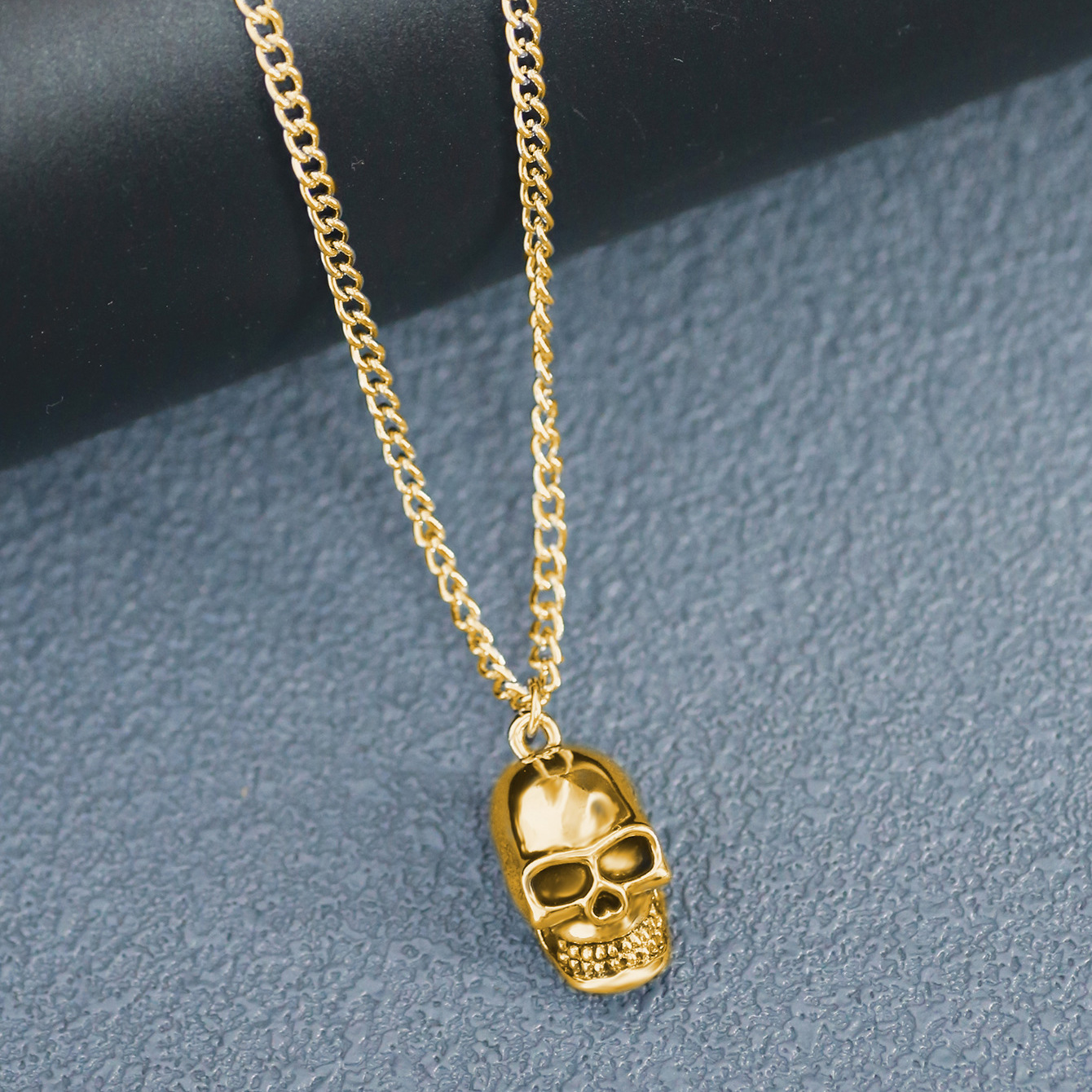 Collar de calavera para hombre, diseño avanzado, moda hip hop europea y americana