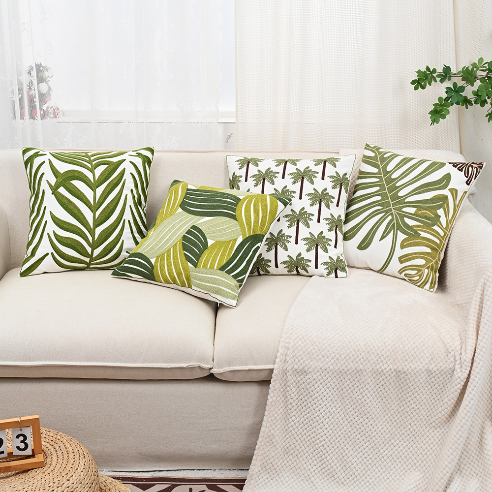 Nordic ins sala de estar toalla bordada sofá almohada cojín pequeño modelo fresco habitación almohada de respaldo de cabecera funda de almohada