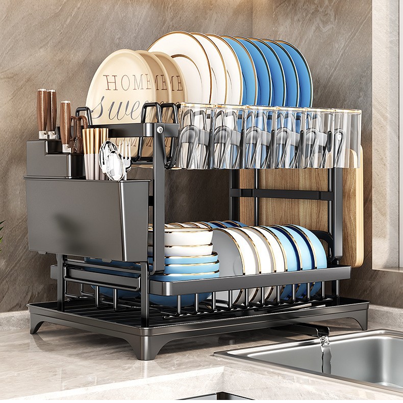 Escurridor de cocina transfronterizo, estante para platos, estante de almacenamiento para cuencos y platos, organizador de cubiertos y utensilios, estante para secar platos, herramienta de drenaje.