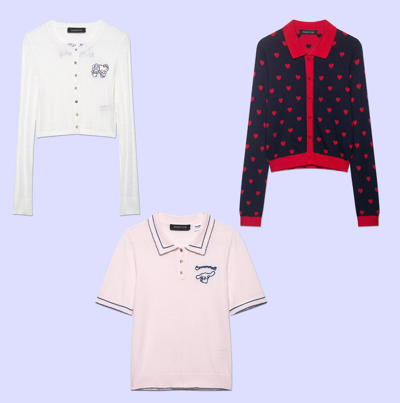 2026 Amazon Women's Clothing European and American Cross-Border Hot-Selling Sanrio Hello Kitty Heart-Shaped Jacquard Knitted Polo Shirt Jacket