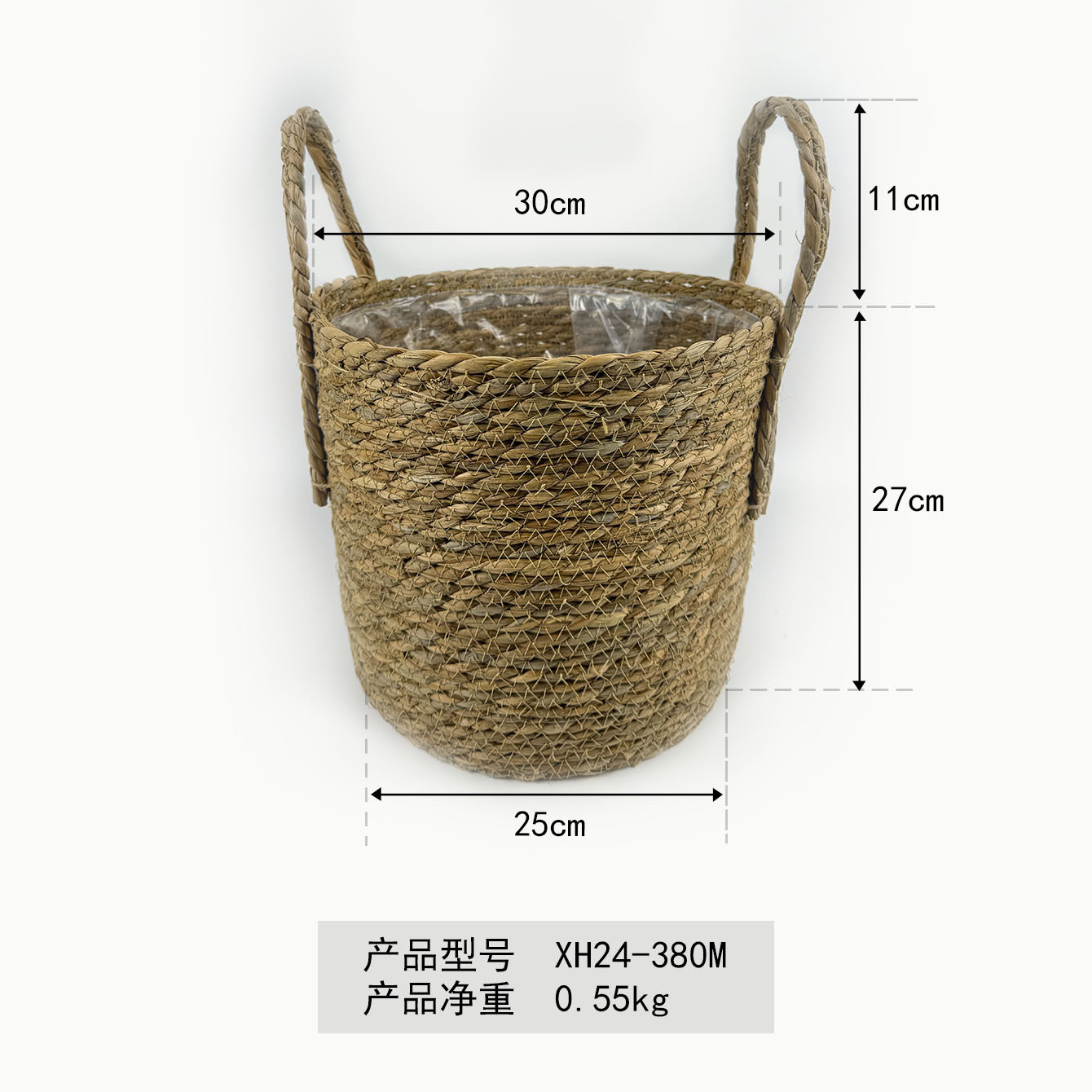 Cestas de tejido de cuerda de paja plantas de interior plantas de plantación verde de suelo ornamentos de maceta decorativa portátil para el hogar canasta con forro