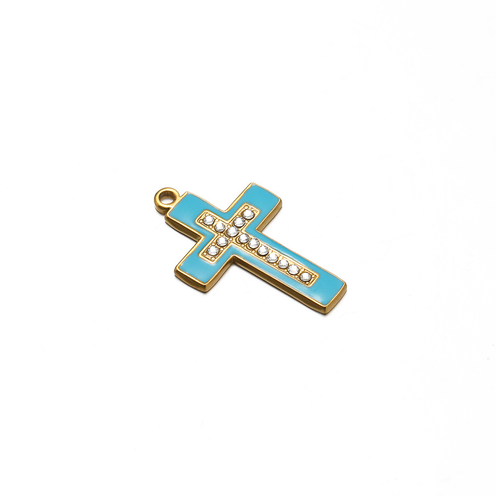 13g Weight Pendant Jewelry Making Type Rhinestones Inlay Material DIY Jewelry Accessories Classification 5 PCS/Package Quantity 304 Stainless Steel Material Cross Pattern Inlay Design Retro, Simple Style Style 5 PCS/Package 304 Stainless Steel Rhinestones Cross Pendant 8