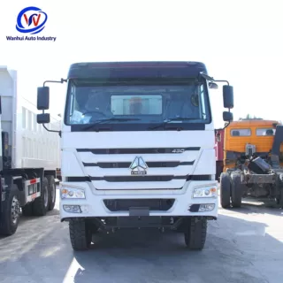 出口非洲豪沃自卸车430马力8x4前四后八工程车重型土方运输翻斗车