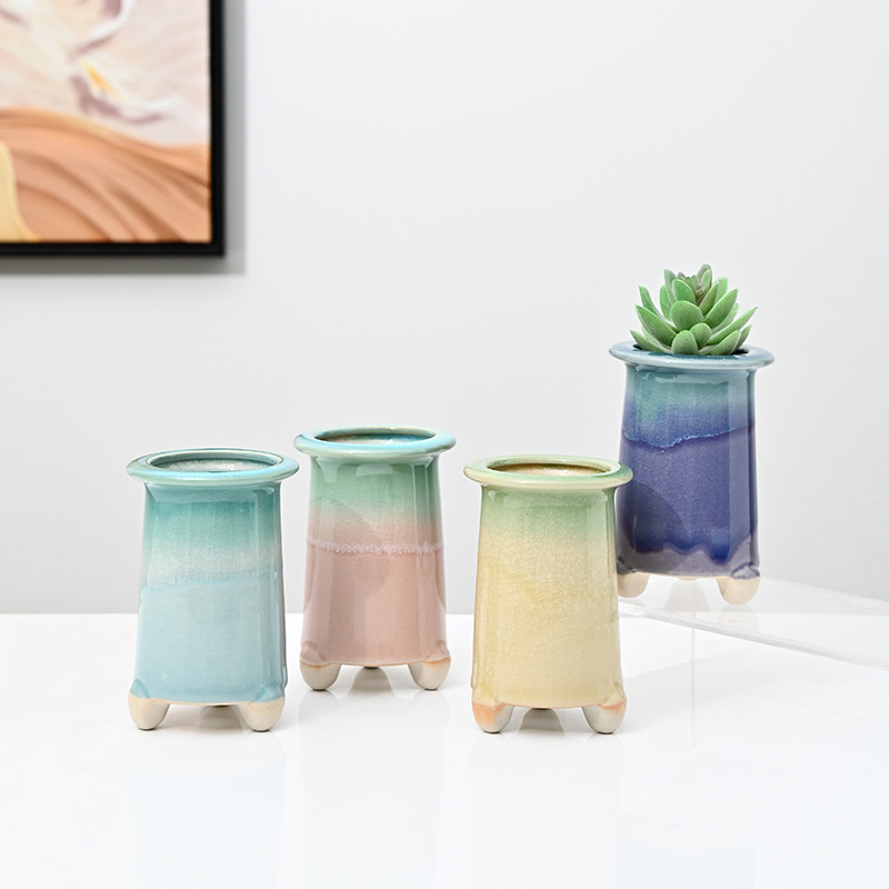 Macetas carnosas agrietadas en hielo, cerámica doméstica, arcilla transpirable, cerámica gruesa, control de raíces, pilas viejas, lavabo especial, liquidación, venta al por mayor