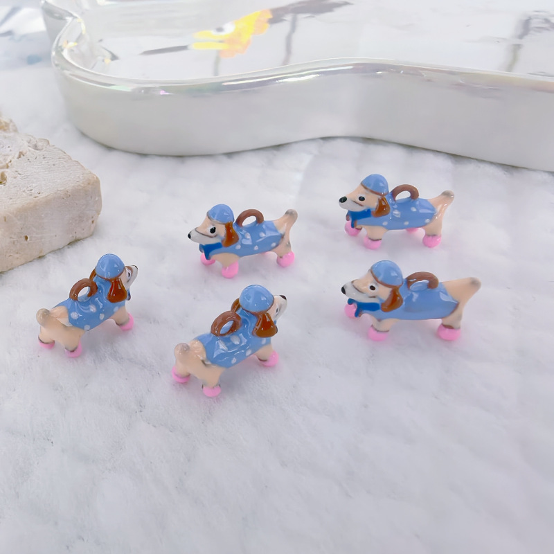 Diy 쥬얼리 액세서리 컬러 드립 오일 닥스훈트 펜던트 귀여운 만화 동물 페르시 목걸이 틈새 펜던트