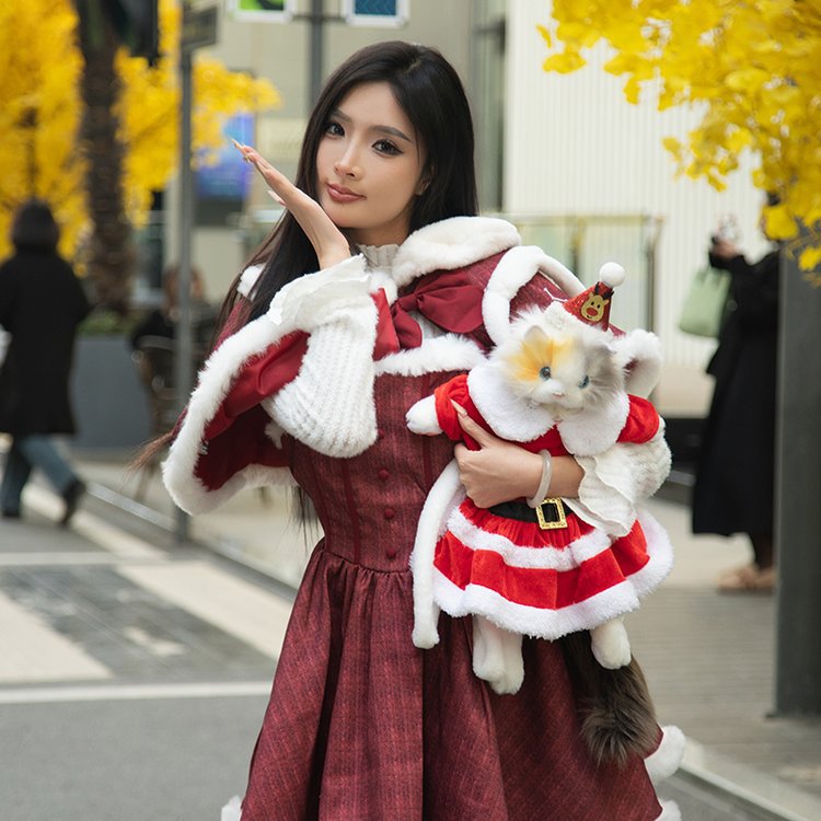 Regalo de Navidad de gato artificial de Navidad