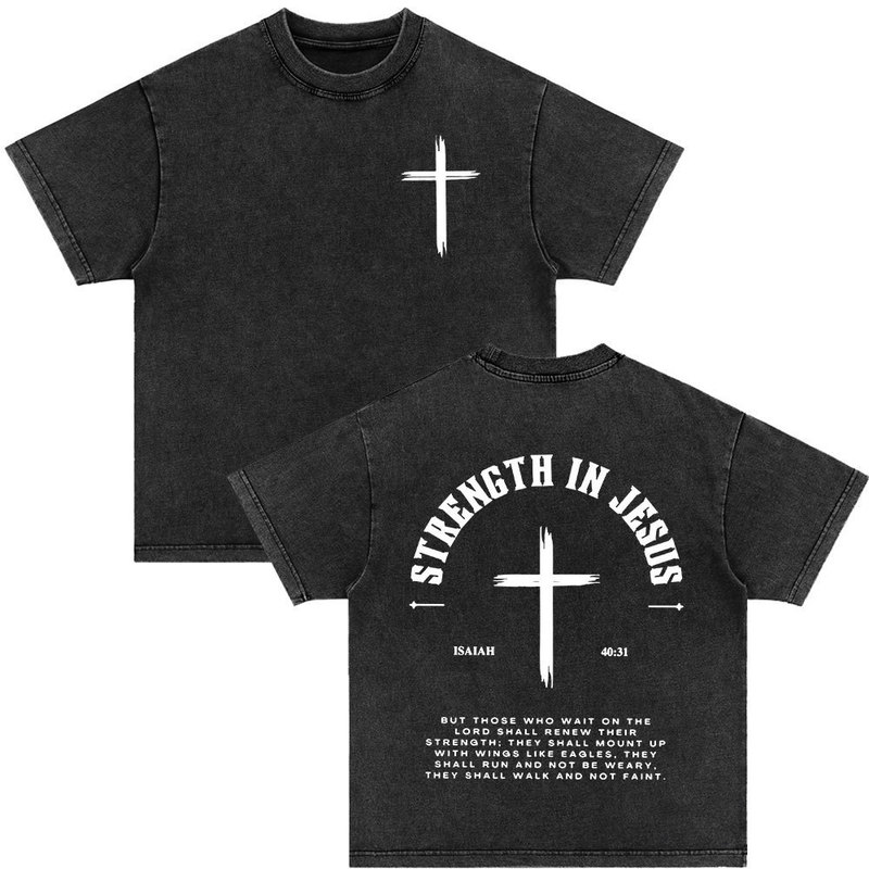 Long-Term Christian Sngth in Bible Verse Vintage Washed T-Shirt Long-Term Christian Sngth in Bible Verse Vintage Washed T-Shirt