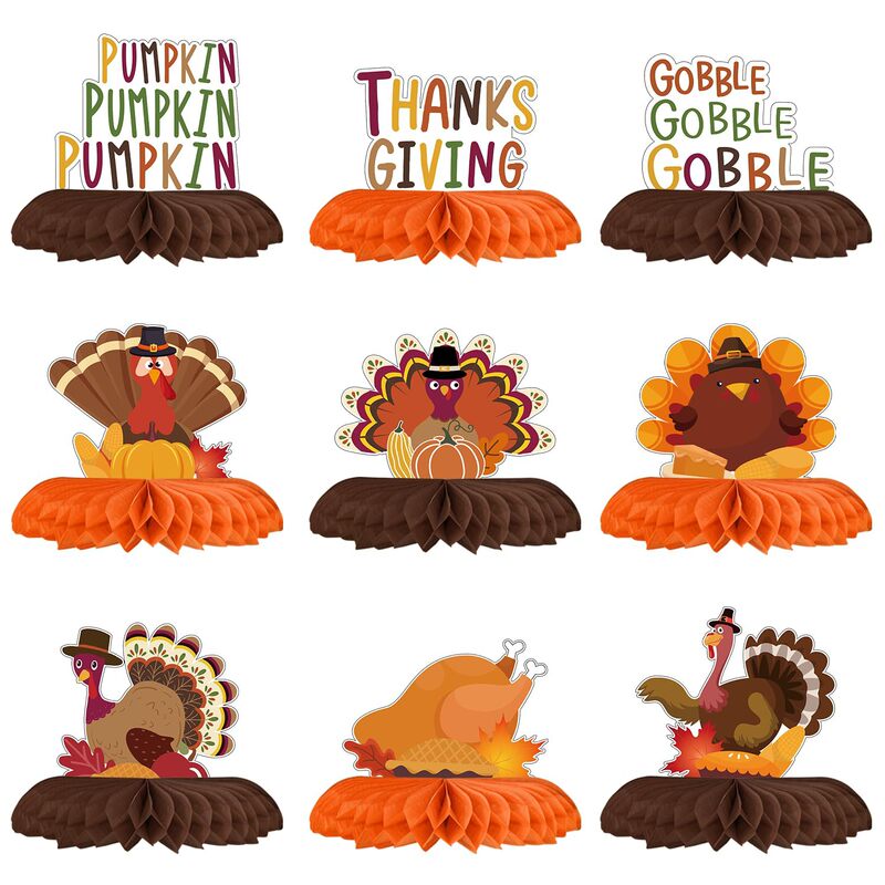 Celebrating the Autumn Thanksgiving Party: Turkey Honeycomb Ball Decoration Scene Setup Props Set Hanging Decorations Celebrating the Autumn Thanksgiving Party: Turkey Honeycomb Ball Decoration Scene Setup Props Set Hanging Decorations