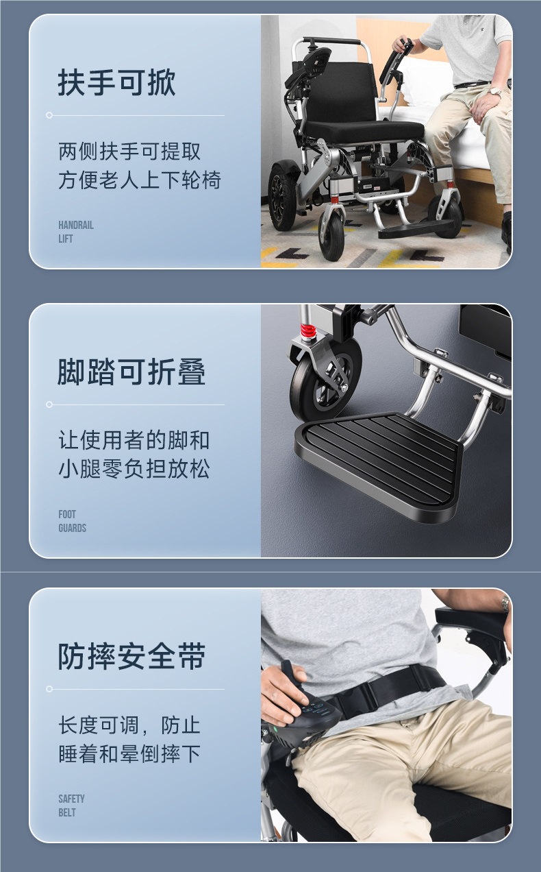Guardian God's New Electric Wheelchair, Intelligent Fully Automatic Folding Lightweight Official Anti-Tip Mobility Scooter for the Elderly