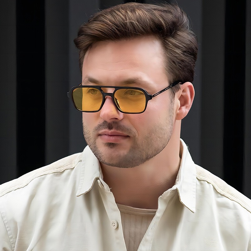 45g Weight Full Frame Glasses Structure Sunglasses Classification Ac, UV400 Protection Lens Material Square Glasses Style Daily Occasion Solid Color Pattern Unisex Gender Casual, Retro Style Casual Retro Solid Color Ac UV400 Protection Square Full Frame Men's Sunglasses 6
